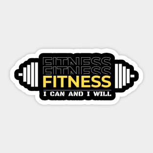 fitness workout, I can and I will Sticker